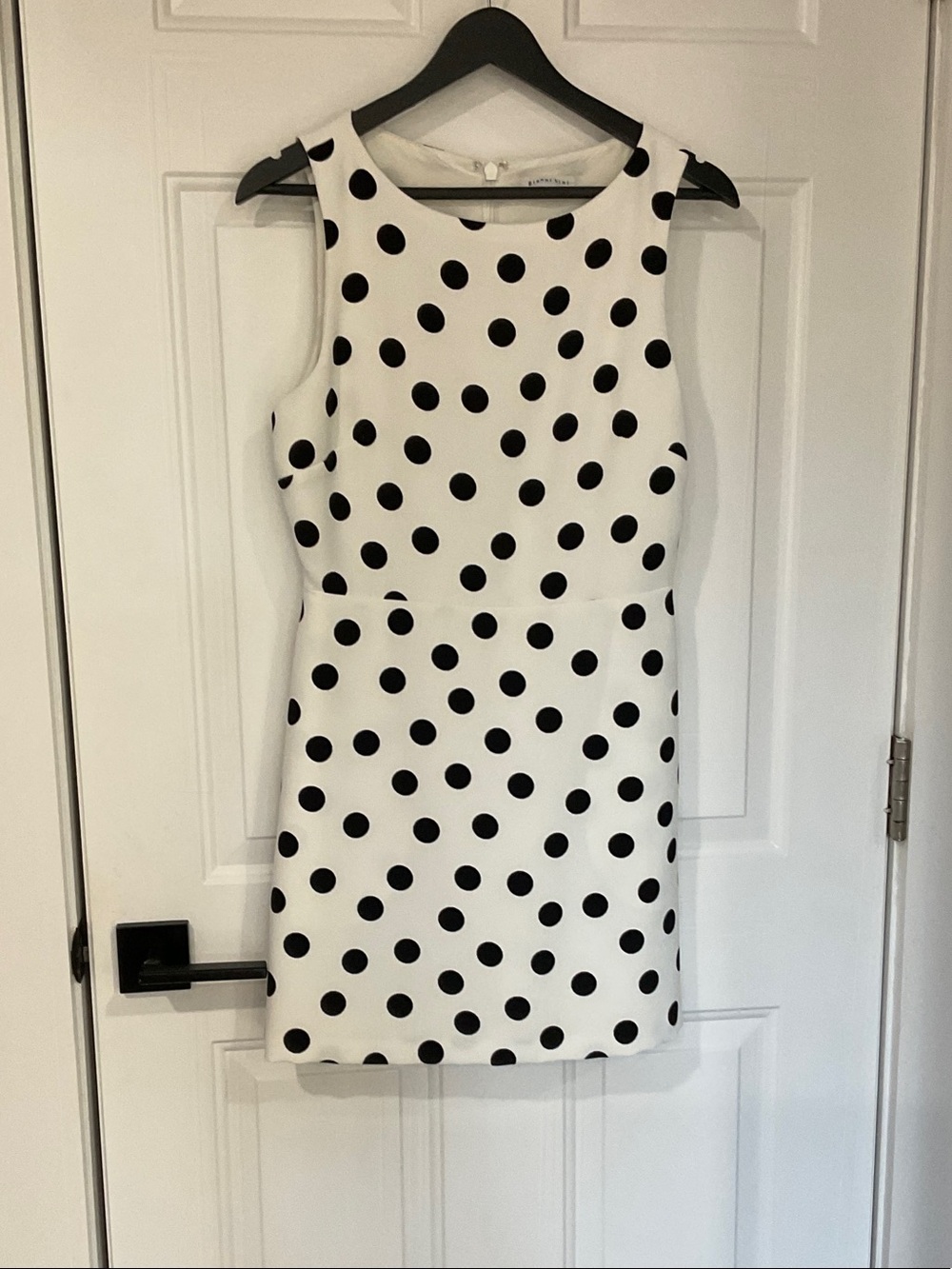 Gianni Bini White Mini Dress with Black Polka Dots